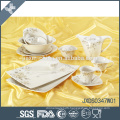 Oval shape 47PCS Porcelain Dinner Set, colored dinner set, decal print dinner set